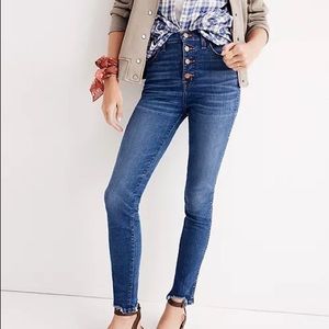 NWT Madewell 10” High-Rise Skinny Jeans: Chewed Hem
